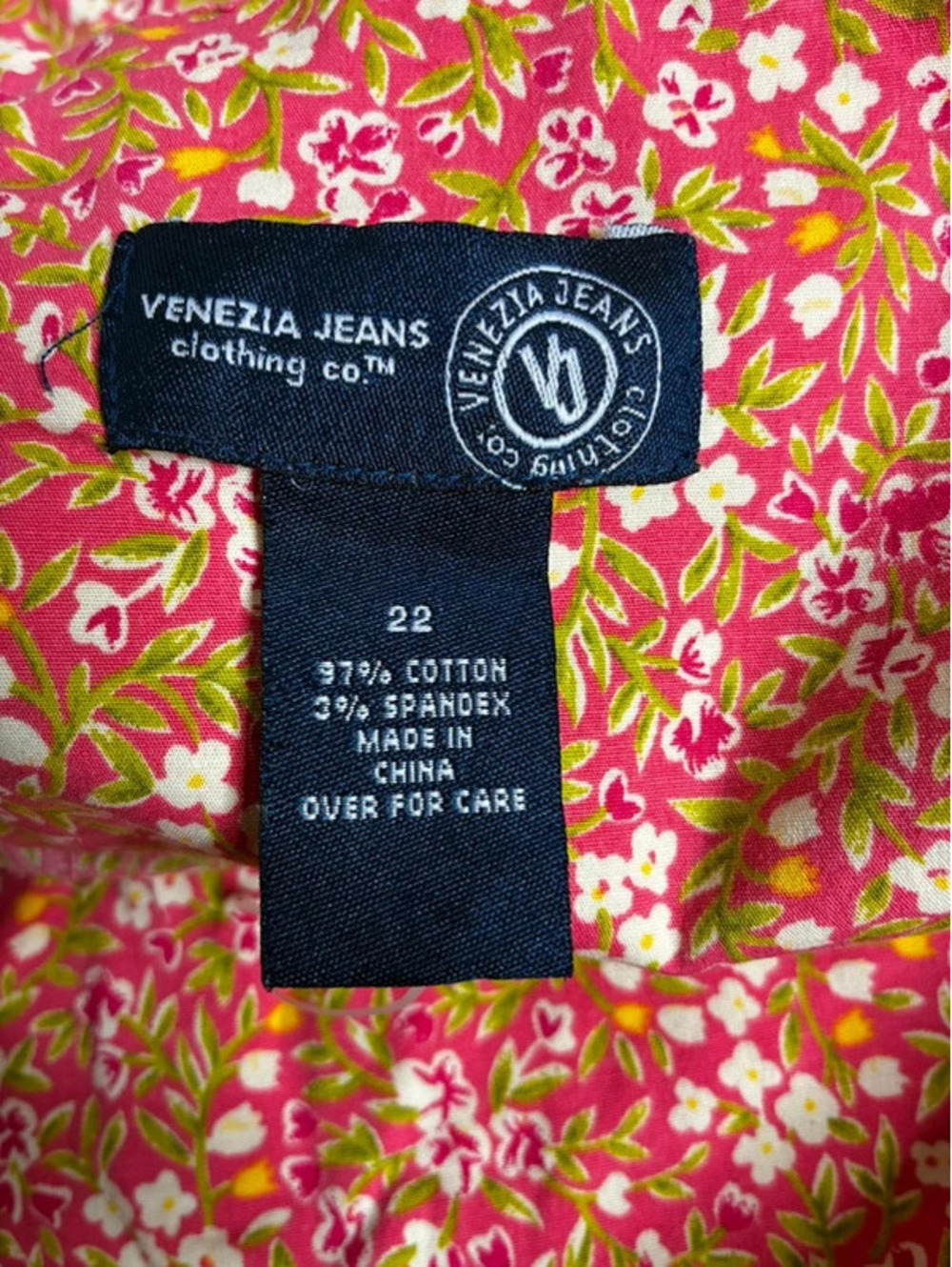 Venezia Jeans Dress Sz 22 Pink Floral Cottagecore Wilderkind Mini Dress - Picture 5 of 6